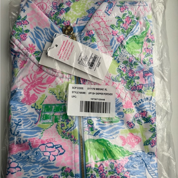 Brand New Lilly Pulitzer UPF 50+ Skipper Popover Lilly Loves Marthas Vineyard XL - Picture 6 of 6